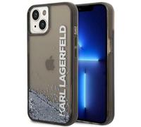 Coque iPhone 14 Plus Karl Lagerfeld Translucide Liquide Paillettes Noir