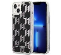 Étui Karl Lagerfeld Liquid Glitter Monogram pour iPhone 14, noir