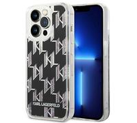 Karl Lagerfeld Coque rigide iPhone 14 Pro Max KLHCP14XLMNMK Noir paillettes Monogramme