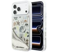 Étui Karl Lagerfeld Liquid Glitter pour iPhone 18 Pro Max / 17 Pro Max, couleur beige