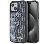 Étui Karl Lagerfeld Liquide Glitter Monogram Gradient pour iPhone 15 noir
