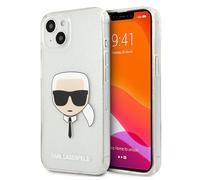 Karl Lagerfeld KLHCP13SKHTUGLS Coque de Protection pour iPhone 13 Mini 5,4" Motif tête de Karl's à Paillettes Argenté