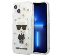 Étui Karl Lagerfeld pour iPhone 13 mini Flower Ikonik Karl transparent