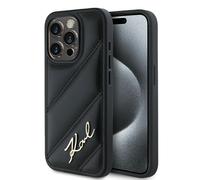 Étui Karl Lagerfeld pour iPhone 14 Pro 6.1 noir étui rigide Diagonal Quilted Script
