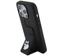 Étui Karl Lagerfeld pour iPhone 14 Pro 6.1 noir étui rigide Gripstand Saffiano Choupette Pins