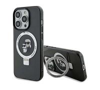 Étui Karl Lagerfeld pour iPhone 14 Pro 6.1 noir étui rigide Ring Stand Karl&Choupettte MagSafe