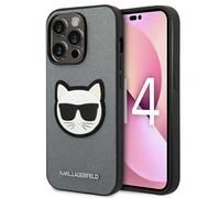 Étui Karl Lagerfeld pour iPhone 14 Pro Max 6,7 étui rigide argent Saffiano Choupette Head Patch