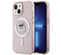 Karl Lagerfeld KLHMP15SHFCCNOP Coque pour iPhone 15 6,1" Rose Rigide IML Choupette