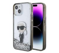 Karl Lagerfeld Coque pour iPhone 15 Motifs Paillettes Flottantes Bords Rehaussés