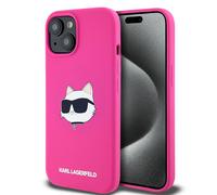 CG Mobile Karl Lagerfeld KLHMP15MSCHPPLF Coque pour iPhone 15 Plus/14 Plus 6,7" Rose Rigide Silicone Tête de Choupette