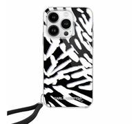 Étui Karl Lagerfeld pour iPhone 15 Pro 6.1 noir étui rigide IML Zebra Pattern & Cord