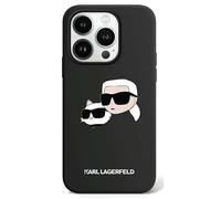 CG MOBILE Karl Lagerfeld KLHMP15LSKCHPPLK Coque pour iPhone 15 Pro 6,1" Noir Coque rigide en silicone Karl & Choupette