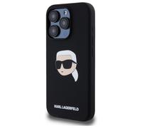 Étui Karl Lagerfeld pour iPhone 15 Pro 6.1 noir étui rigide Silicone Karl Head Print MagSafe