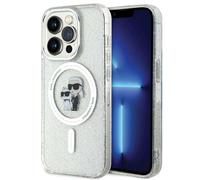 Étui Karl Lagerfeld pour iPhone 15 Pro 6.1 transparent étui rigide Karl&Choupette Glitter MagSafe