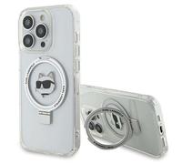 Étui Karl Lagerfeld pour iPhone 15 Pro Max 6.7 blanc étui rigide Ring Stand Choupette Head MagSafe