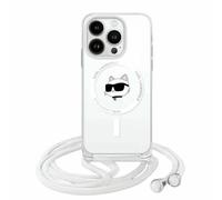 Étui Karl Lagerfeld pour iPhone 15 Pro Max 6.7 étui rigide transparent IML Choupette Head & Cord Magsafe