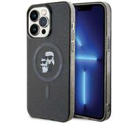 Karl Lagerfeld Karl & Choupette Glitter Étui MagSafe, Noir - iPhone 15 Pro Max
