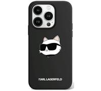 Étui Karl Lagerfeld pour iPhone 15 Pro Max 6.7 noir étui rigide Silicone Choupette Head MagSafe
