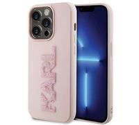 Coque pour iPhone 15 Pro Max 3D Rubber Karl Glitter Rose