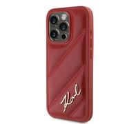 Diagonal Quilted Script - Coque pour iPhone 15 Pro Max (Rouge)