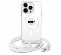 Étui Karl Lagerfeld pour iPhone 16 6.1 étui rigide transparent Crossbody IML Karl Head Magsafe