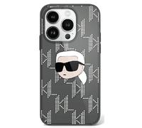 Étui Karl Lagerfeld pour iPhone 16 6.1 noir étui rigide IML Karl Head Electroplated