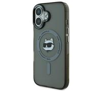 Étui Karl Lagerfeld pour iPhone 16 6.1 noir étui rigide IML Metal Choupette Head MagSafe
