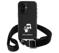 Coque pour iPhone 16 avec Bandoulière Ajustable Ultra Elégant Noir