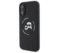 Étui Karl Lagerfeld pour iPhone 16 6.1 noir étui rigide Silicone Karl&Choupette Heads MagSafe