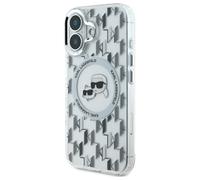 CG Mobile Coque iPhone 16 IML MagSafe KLHMP16SHMCKMMHT Monogramme Transparent Tête Karl & Choupette