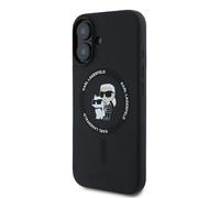 Étui Karl Lagerfeld pour iPhone 16 Plus 6.7 noir étui rigide Silicone Karl&Choupette Ring MagSafe