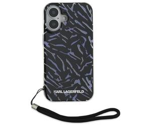 Étui Karl Lagerfeld pour iPhone 16 Plus 6.7 violet étui rigide Zebra With Cord