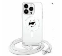 Étui Karl Lagerfeld pour iPhone 16 Pro 6.3 étui rigide transparent IML Choupette Head & Cord Magsafe