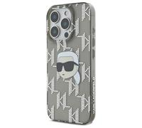 Étui Karl Lagerfeld pour iPhone 16 Pro 6.3 noir étui rigide IML Karl Head Electroplated