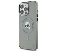 Étui Karl Lagerfeld pour iPhone 16 Pro 6.3 noir étui rigide IML Metal Karl Head MagSafe
