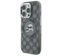 Étui Karl Lagerfeld pour iPhone 16 Pro 6.3 noir étui rigide IML Monogram Karl&Choupette Head MagSafe