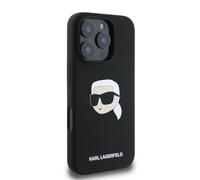 Étui Karl Lagerfeld pour iPhone 16 Pro 6.3 noir étui rigide Silicone Karl Head Print MagSafe