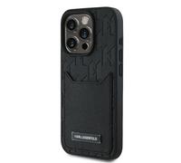 CG Mobile Karl Lagerfeld KLHCP16XPGKHPRPK Coque pour iPhone 16 Pro Max 6,9" avec Fentes pour Cartes Monogramme Noir