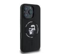 Étui Karl Lagerfeld pour iPhone 16 Pro Max 6.9 noir étui rigide Silicone Karl&Choupette Ring MagSafe