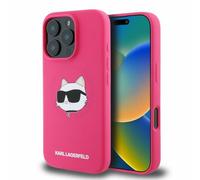 CG Mobile Karl Lagerfeld KLHMP16XSCHPPLF Coque pour iPhone 16 Pro Max 6,9" Coque Rigide en Silicone Motif tête de choupette Fuchsia