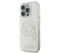 Étui Karl Lagerfeld pour iPhone 16 Pro Max 6.9 transparent étui rigide IML Rhinestones Karl Head