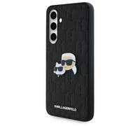 Coque Samsung Galaxy S24 FE - Etui rigide en cuir (KLHCS24FEPGKLKCPK) - Monogramme Karl&Chaoupette Head Pin
