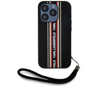 Étui Karl Lagerfeld Saffiano Athleisure Stripes Cord pour iPhone 15 Pro noir