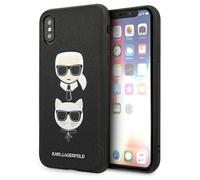 Étui Karl Lagerfeld Saffiano Ikonik pour iPhone XS Max, noir