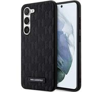 CG MOBILE Karl Lagerfeld KLHCS24SSAKLHPK Coque pour S24 S921 Coque Rigide Noir Saffiano Mono Logo Métal