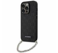 Étui Karl Lagerfeld Saffiano Monogram Chain pour iPhone 14 Pro, noir