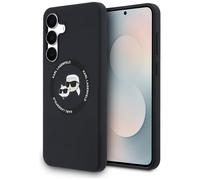 Etui Karl Lagerfeld Silicone Karl&Choupette Heads MagSafe do Samsung Galaxy S25 FE czarny