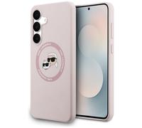 Etui Karl Lagerfeld Silicone Karl&Choupette Heads MagSafe do Samsung Galaxy S25 FE ró?owy