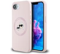 Étui Karl Lagerfeld Silicone Karl&Choupette Heads MagSafe pour iPhone 16e rose