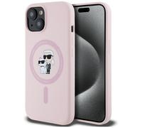 Étui Karl Lagerfeld Silicone Karl&Choupette MagSafe do iPhone 15 rose